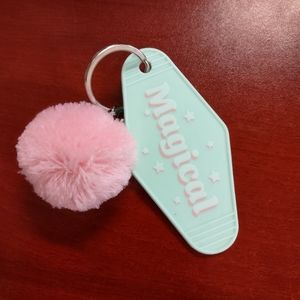 "MAGICAL" Retro Motel keychain with Pom Pom